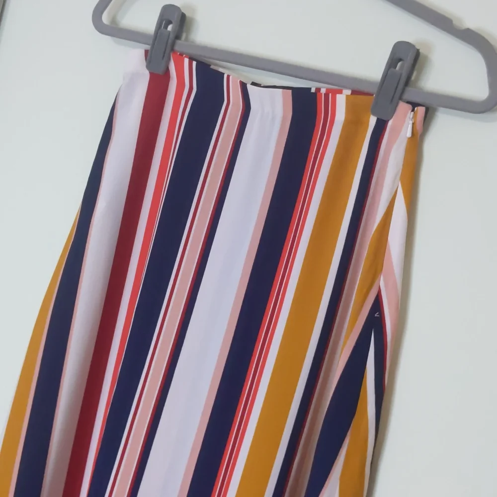 Halogen a-line striped skirt - Picture 2 of 6